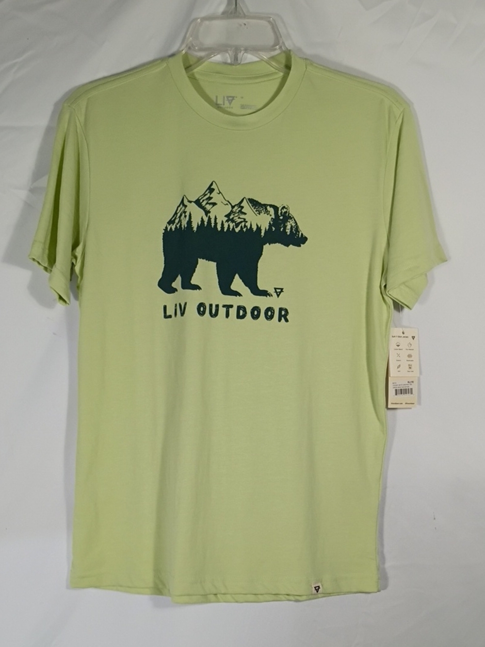 NWT Liv Outdoor Boys Bear Graphic Tee - Light Green Size XL/18